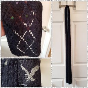 Navy Crochet Scarf